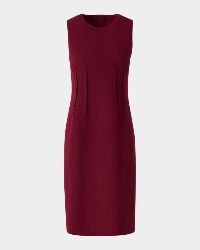 Pintuck Wool-Crepe Dress